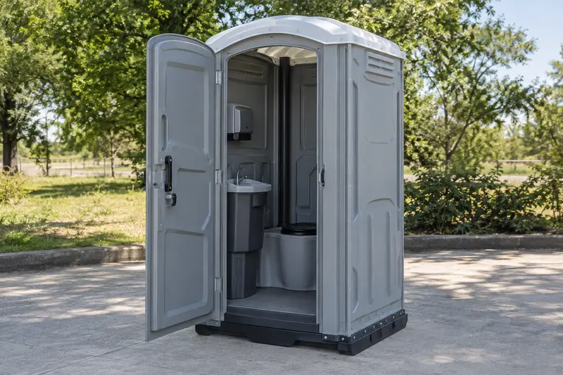 Upgraded temporary restroom